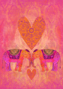 Illustration 'Elephants in Love 5' Illustration 'Elephants in Love 5'