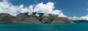 View across Lake Wakatipu to the Thomson Mountains, Queenstown, Otago, South Island, New Zealand, Oceania View across Lake Wakatipu to the Thomson Mountains, Queenstown, Otago, South Island, New Zealand, Oceania