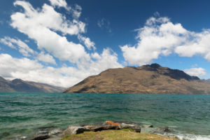Lake Wakatipu against Cecil Peak, Queenstown, Otago, South Island, New Zealand, Oceania Lake Wakatipu against Cecil Peak, Queenstown, Otago, South Island, New Zealand, Oceania