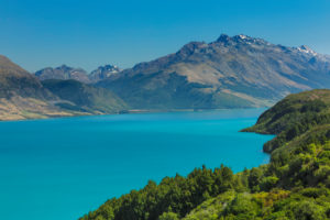 View across Lake Wakatipu to the Thomson Mountains, Queenstown, Otago, South Island, New Zealand, Oceania View across Lake Wakatipu to the Thomson Mountains, Queenstown, Otago, South Island, New Zealand, Oceania