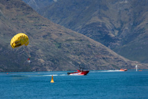 Parasailing on Lake Wakatipu, Queenstown, Otago, South Island, New Zealand, Oceania Parasailing on Lake Wakatipu, Queenstown, Otago, South Island, New Zealand, Oceania