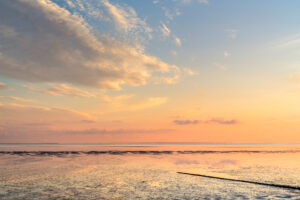 Morning on the Wadden Sea near Morsum, Sylt Island, Schleswig-Holstein, Germany