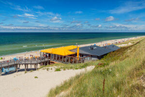 Beach bistro on the beach of Wenningstedt, Sylt Island, Schleswig-Holstein, Germany