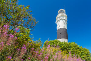 Red Cliff Lighthouse in Kampen, Sylt Island, Schleswig-Holstein, Germany
