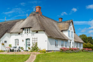 Frisian house in Morsum, Sylt Island, Schleswig-Holstein, Germany