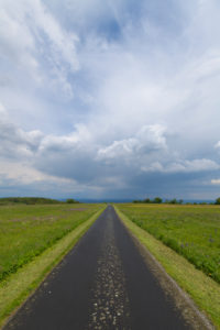Road, thunderstorm, spring, Koppelhutweg, Hausen, Lange Rhön, Rhön, Bavaria, Germany Road, thunderstorm, spring, Koppelhutweg, Hausen, Lange Rhön, Rhön, Bavaria, Germany