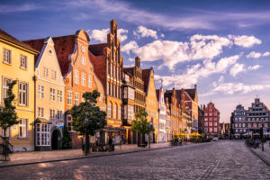 Am Sande square with historic buildings in Lüneburg, Germany Am Sande square with historic buildings in Lüneburg, Germany