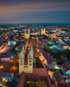 Old town of Halberstadt with its famous Gothic cathedral, Germany Old town of Halberstadt with its famous Gothic cathedral, Germany