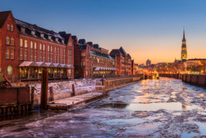 The Speicherstadt district in Hamburg, Germany during winter The Speicherstadt district in Hamburg, Germany during winter