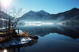 view to the Schliersee in winter view to the Schliersee in winter