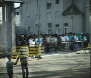 Refugee camp of Sid at the border between Serbia and Croatia. As the border to Hungary is no longer an alternative, more and more refugees try to cross the border to Croatia. Prayer on friday. Refugee camp of Sid at the border between Serbia and Croatia. As the border to Hungary is no longer an alternative, more and more refugees try to cross the border to Croatia. Prayer on friday.