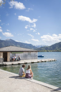 Tegernsee, Upper Bavaria, lakeside promenade, springtime Tegernsee, Upper Bavaria, lakeside promenade, springtime
