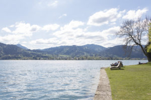 Lake Tegernsee, Upper Bavaria, lakeside promenade, springtime Lake Tegernsee, Upper Bavaria, lakeside promenade, springtime