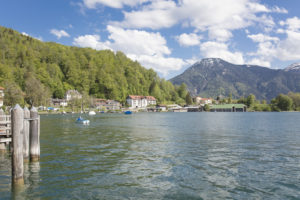 Lake Tegernsee, Upper Bavaria, lakeside promenade, springtime Lake Tegernsee, Upper Bavaria, lakeside promenade, springtime