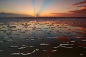 Germany, Schleswig - Holstein, North Frisia, Eiderstedt, Sankt Peter-Ording, sundown on the beach of Sankt Peter-Ording, Germany, Schleswig - Holstein, North Frisia, Eiderstedt, Sankt Peter-Ording, sundown on the beach of Sankt Peter-Ording,