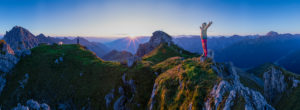 Sunrise on Hoher Burgstall Mountain, Stubai Alps, Tyrol, Austria Sunrise on Hoher Burgstall Mountain, Stubai Alps, Tyrol, Austria