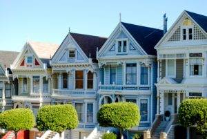 USA, California, San Francisco, famous row of Victorian houses in Alamo Square USA, California, San Francisco, famous row of Victorian houses in Alamo Square