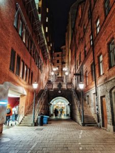 Staircase illuminated by lampposts in Tunnelgatan, Stockholm, Sweden Staircase illuminated by lampposts in Tunnelgatan, Stockholm, Sweden