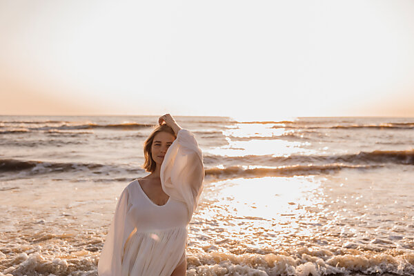 flowing white dress beach Ruffle Maxi Dress, Long Flowy Beach Cotton Dress, Beach Bride