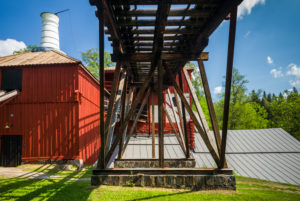 Sweden, Vastmanland, Angelsberg, Angelsberg Bruk, 18th century ironworks, timber-clad blast furnace Sweden, Vastmanland, Angelsberg, Angelsberg Bruk, 18th century ironworks, timber-clad blast furnace
