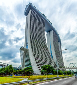 Futuristic Marina Bay Sands Hotel, Architect Moshe Safdie, Marina Bay, Downtown Core, Singapore, Asia, Singapore Futuristic Marina Bay Sands Hotel, Architect Moshe Safdie, Marina Bay, Downtown Core, Singapore, Asia, Singapore