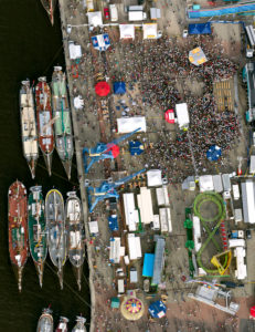 Aerial view, Rostock museum harbor, Rostock Hansesail, Rostock, Baltic Sea, Baltic Sea coast, Mecklenburg-West Pomerania, Germany, Europe Aerial view, Rostock museum harbor, Rostock Hansesail, Rostock, Baltic Sea, Baltic Sea coast, Mecklenburg-West Pomerania, Germany, Europe