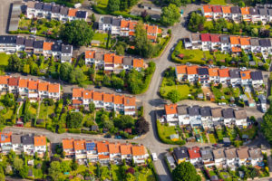 Aerial view of the residential area Deventerweg and Goldschmiedeweg in Soest in the Soester Börde, in the federal state of North Rhine-Westphalia in Germany, Soester Börde, Europe, Aerial view of the residential area Deventerweg and Goldschmiedeweg in Soest in the Soester Börde, in the federal state of North Rhine-Westphalia in Germany, Soester Börde, Europe,