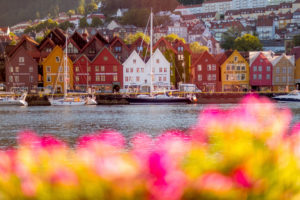 Colorful row of houses in the harbor of the city Bergen, sailing ships, Hordaland, Norway, Scandinavia, Europe Colorful row of houses in the harbor of the city Bergen, sailing ships, Hordaland, Norway, Scandinavia, Europe