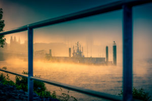 Deutschland, Hamburg, Elbe, Nebel, Seenebel, Hafen, St. Pauli, Landungsbrücken Deutschland, Hamburg, Elbe, Nebel, Seenebel, Hafen, St. Pauli, Landungsbrücken