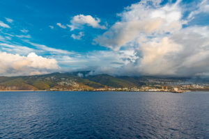 View from the cruise ship to the island, Reunion Island, French overseas territory, France, Africa, Indian Ocean View from the cruise ship to the island, Reunion Island, French overseas territory, France, Africa, Indian Ocean