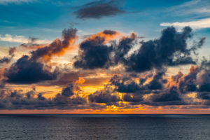 Sunset with storm clouds, near Reunion Island, France, Africa, Indian Ocean Sunset with storm clouds, near Reunion Island, France, Africa, Indian Ocean