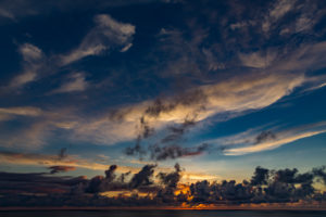 Sunset with storm clouds, near Reunion Island, France, Africa, Indian Ocean Sunset with storm clouds, near Reunion Island, France, Africa, Indian Ocean