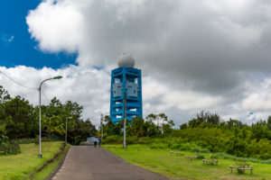 Blaue Wetterstation, Vulkankrater Trou aux Cerfs, Curepipe, Mauritius, Afrika, Indischer Ozean Blaue Wetterstation, Vulkankrater Trou aux Cerfs, Curepipe, Mauritius, Afrika, Indischer Ozean