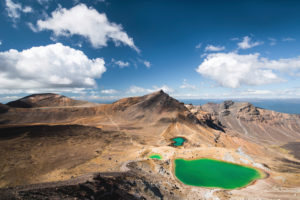 View of the Emerald Lakes in Tongariro National Park, Ruapehu District, New Zealand View of the Emerald Lakes in Tongariro National Park, Ruapehu District, New Zealand