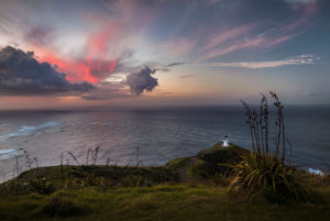 Colorful sunset at Cape Reinga, Far North District, New Zealand Colorful sunset at Cape Reinga, Far North District, New Zealand