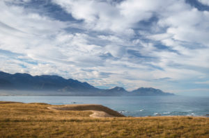 View over the coastline at at Kaikoura Mountains, Canterbury, New Zealand View over the coastline at at Kaikoura Mountains, Canterbury, New Zealand