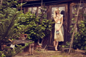 Blond woman, dirndl, woodshed, standing, cheerful, smiling, looking at camera, Blond woman, dirndl, woodshed, standing, cheerful, smiling, looking at camera,