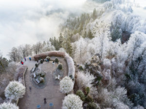 Sunrise over the sea of fog on the Uetliberg near Zurich Sunrise over the sea of fog on the Uetliberg near Zurich