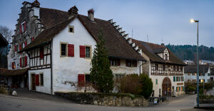 Switzerland, Canton Zurich, historic mill Otelfingen, dawn