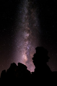 Night landscape with the Milky Way. Beautiful nature outdoors with stars and colors in the sky Night landscape with the Milky Way. Beautiful nature outdoors with stars and colors in the sky