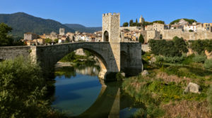 The Old Bridge over Fluvia River. BesalĆŗ (Girona). The Old Bridge over Fluvia River. BesalĆŗ (Girona).