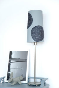 DIY lampshade with small crochet tablecloth