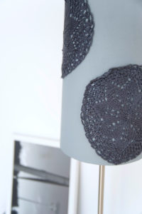 DIY lampshade with small crochet tablecloth
