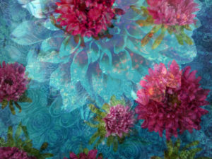 Photomontage, flowers, multicolored