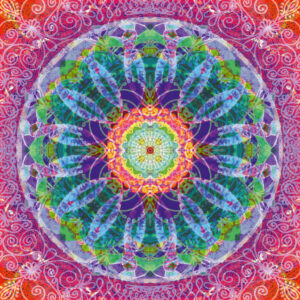 Composing flowers into a mandala ornament