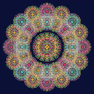 Composing flowers into a mandala ornament