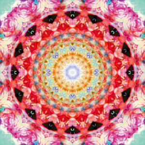 Composing flowers into a mandala ornament