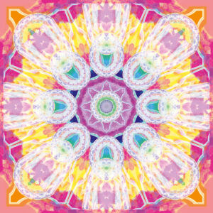 Composing flowers into a mandala ornament