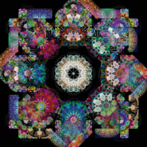 Composing flowers into a mandala ornament