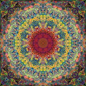 Composing flowers into a mandala ornament